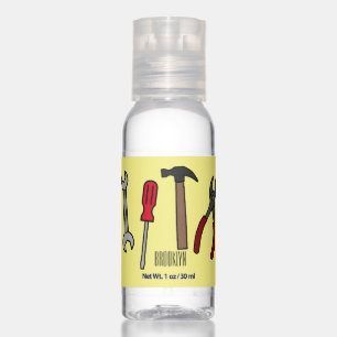 Carpentry tools cartoon illustration hand sanitizer