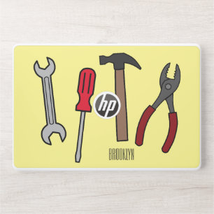 Carpentry tools cartoon illustration  HP laptop skin