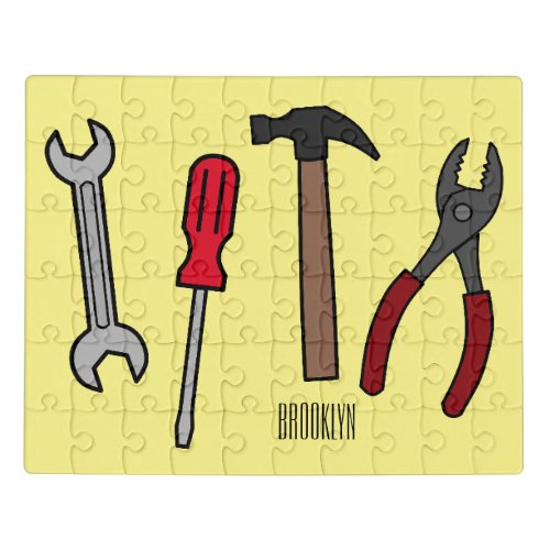 Carpentry tools cartoon illustration  jigsaw puzzle