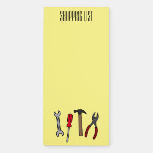 Carpentry tools cartoon illustration  magnetic notepad
