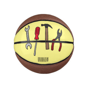 Carpentry tools cartoon illustration  mini basketball