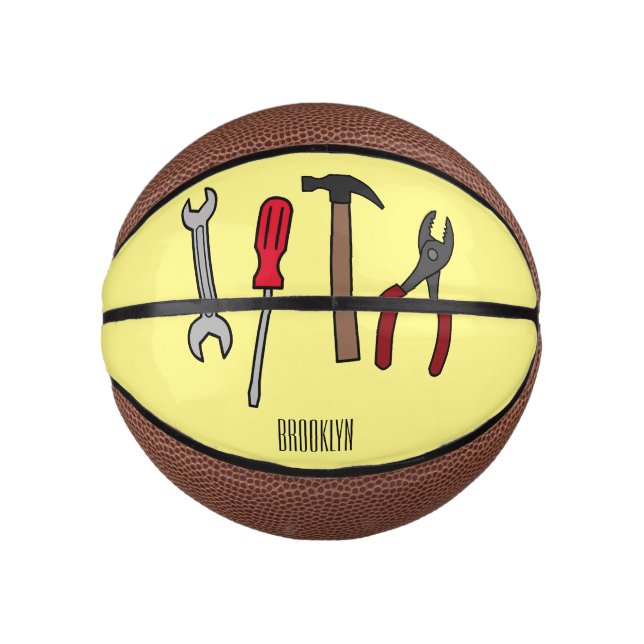 Carpentry tools cartoon illustration  mini basketball (Front)