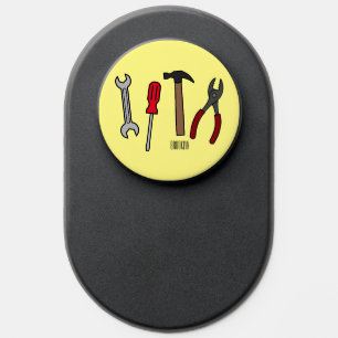 Carpentry tools cartoon illustration  PopSocket