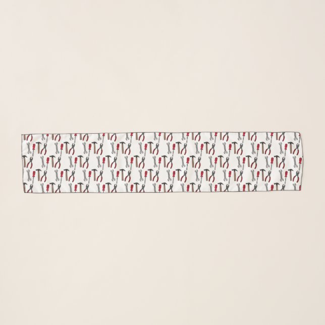 Carpentry tools cartoon illustration  scarf (Front (Horizontal))