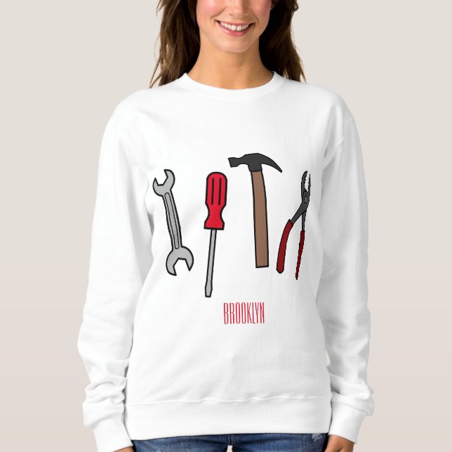 Carpentry tools cartoon illustration  sweatshirt (Front)