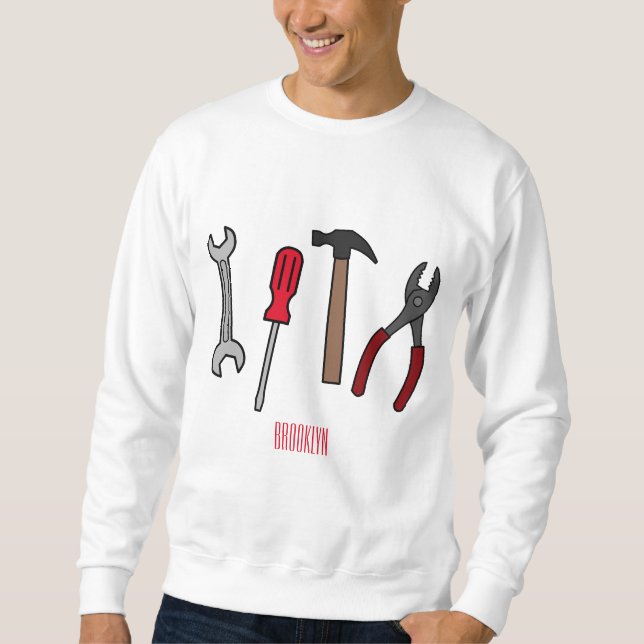 Carpentry tools cartoon illustration  sweatshirt (Front)