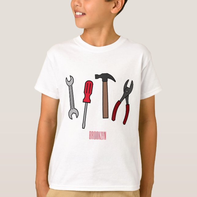 Carpentry tools cartoon illustration  T-Shirt (Front)