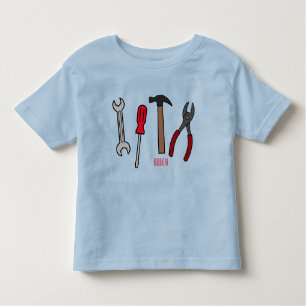 Carpentry tools cartoon illustration toddler t-shirt