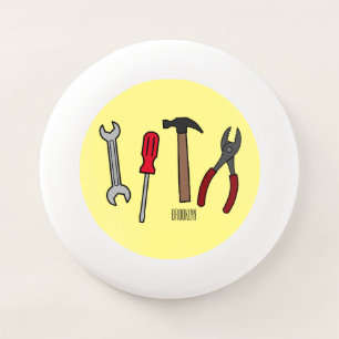 Carpentry tools cartoon illustration Wham-O frisbee