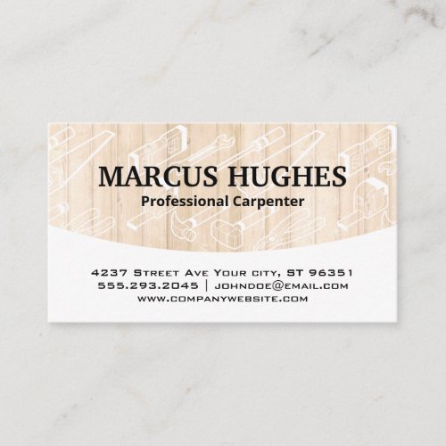 Carpentry Tools  Hardwood Panels Business Card