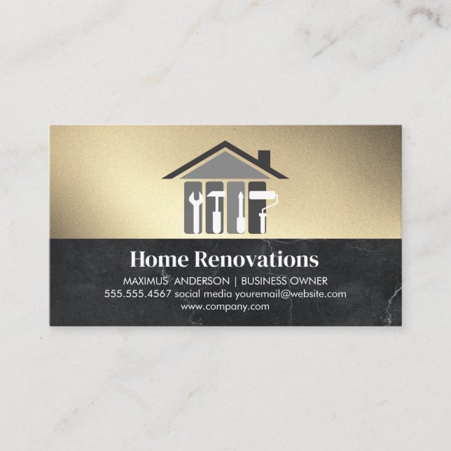 Carpentry Tools | Home Renovations Business Card (Front)