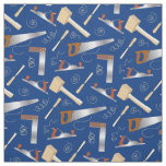 Carpentry Tools Woodworking Toolkit on Blue Fabric