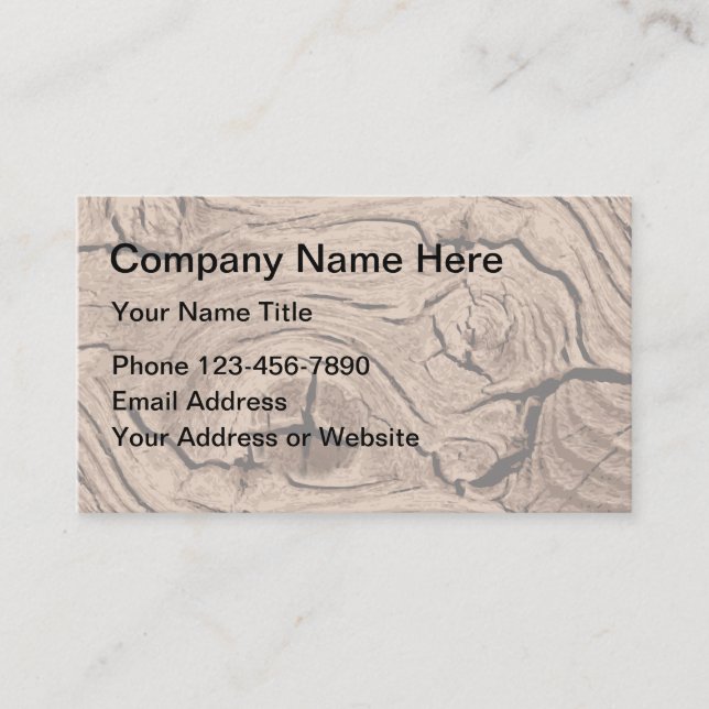 Carpentry Wood Background Business Card (Front)