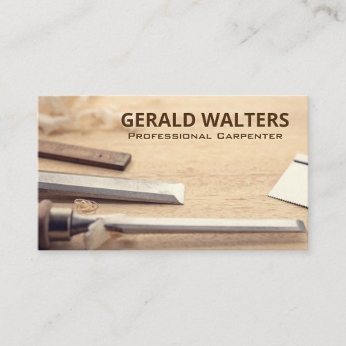 Carpentry Wood Working Tools Business Card