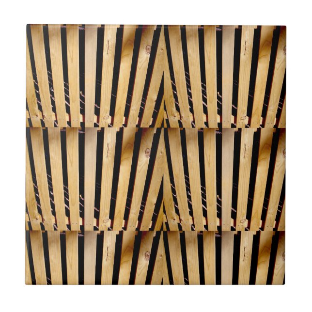 Carpentry: Wooden Fence Posts, Ceramic Tile (Front)