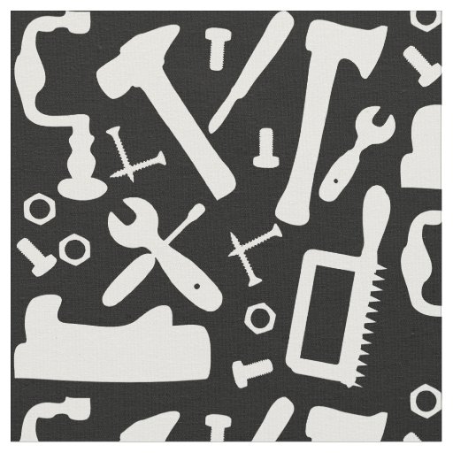 Carpentry Woodwork Tools Of The Trade Pattern Fabric