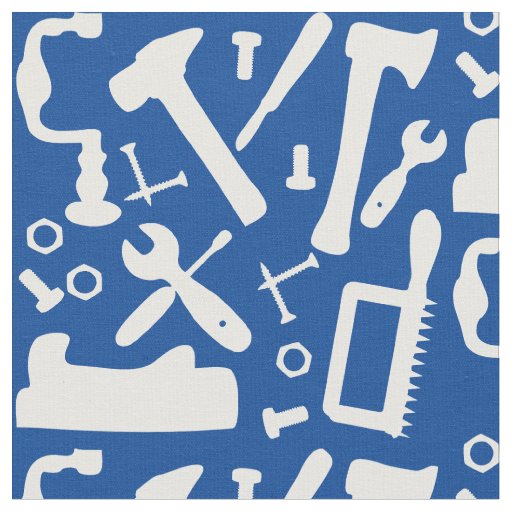 Carpentry Woodwork Tools Of The Trade Patterned Fabric