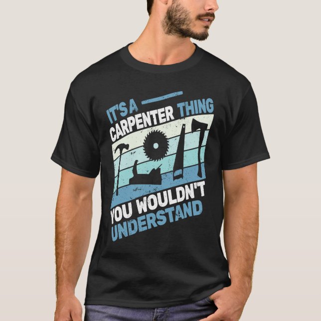 Carpentry woodworker for men Carpenters retro Carp T-Shirt (Front)