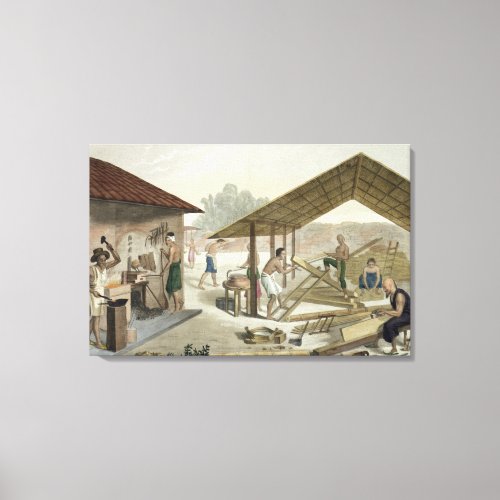 Carpentry Workshop in Kupang Timor plate 6 from Canvas Print