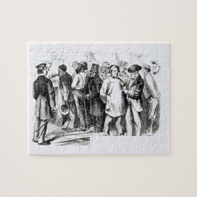 Carpet Baggers, late 1860s (engraving) (b/w photo) Jigsaw Puzzle (Horizontal)