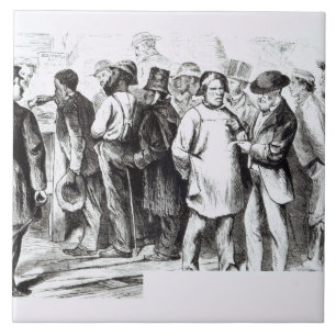 Carpet Baggers, late 1860s (engraving) (b/w photo) Tile