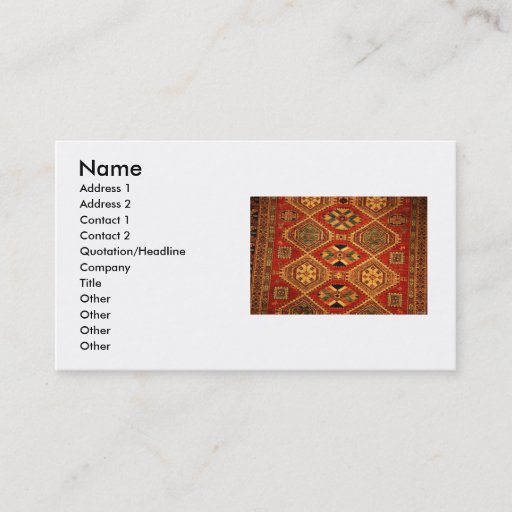 Customizable Carpet Business Card
