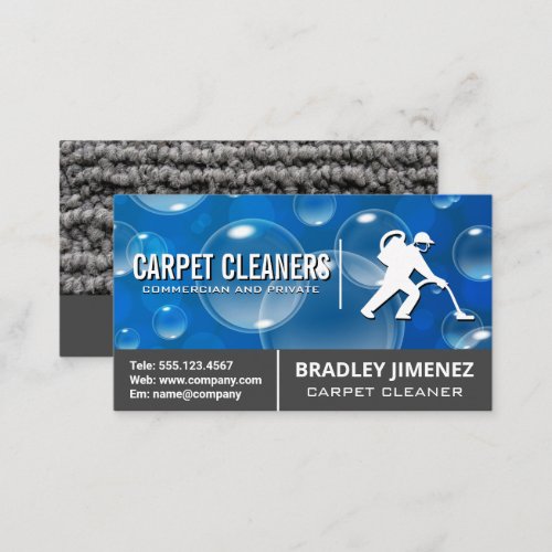 Carpet Cleaner  Carpet Rug  Soap Bubbles Business Card