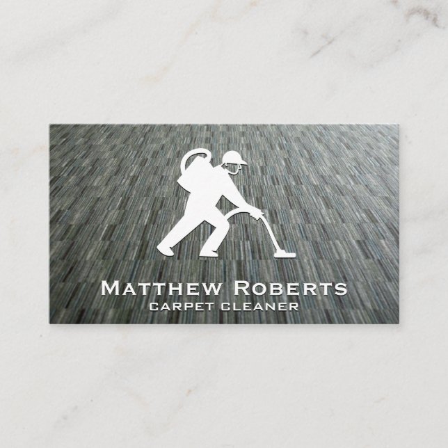 Carpet Cleaner | Carpeting Background Business Card (Front)