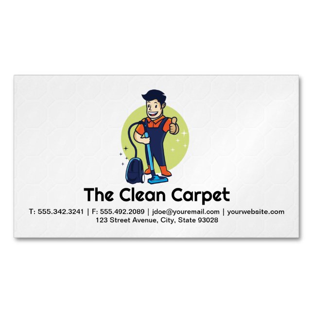 Carpet Cleaner | Home Services Business Card Magnet (Front)