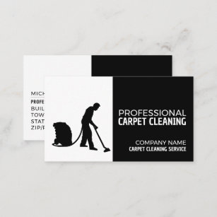 Carpet Cleaner Silhouette, Carpet Cleaning Service Business Card