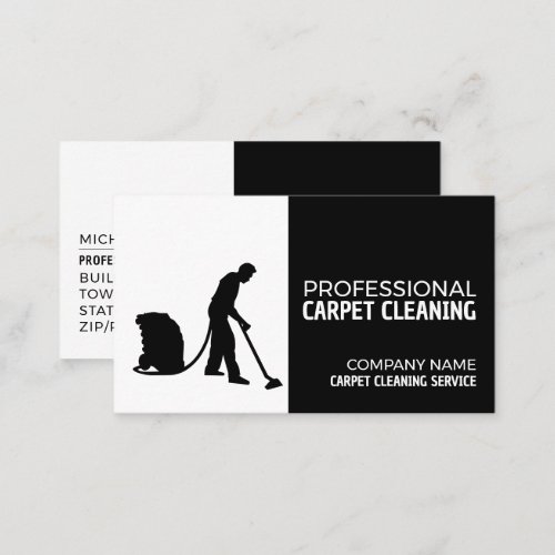 Carpet Cleaner Silhouette Carpet Cleaning Service Business Card