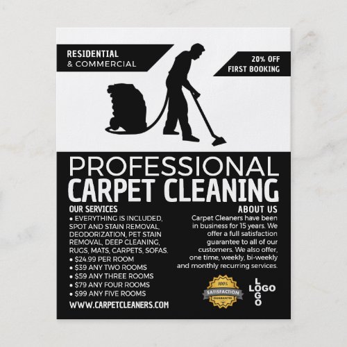 Carpet Cleaner Silhouette Carpet Cleaning Service Flyer