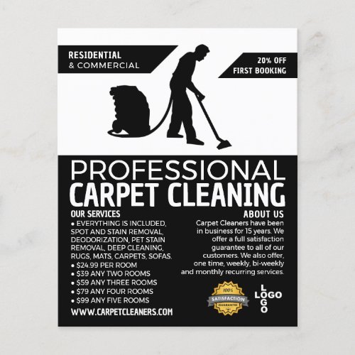 Carpet Cleaner Silhouette Carpet Cleaning Service Flyer