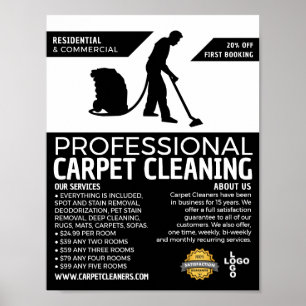 Carpet Cleaner Silhouette, Carpet Cleaning Service Poster