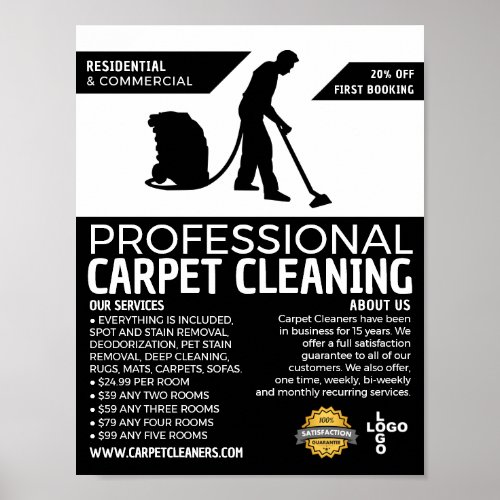 Carpet Cleaner Silhouette Carpet Cleaning Service Poster