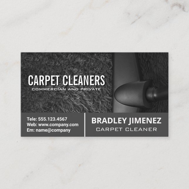 Carpet Cleaner | Vacuuming Machine Business Card (Front)