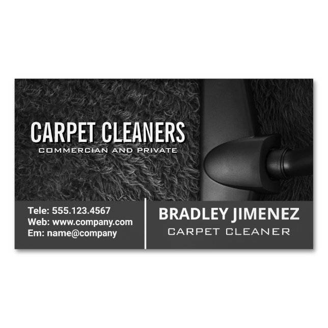 Carpet Cleaner | Vacuuming Machine Business Card Magnet (Front)