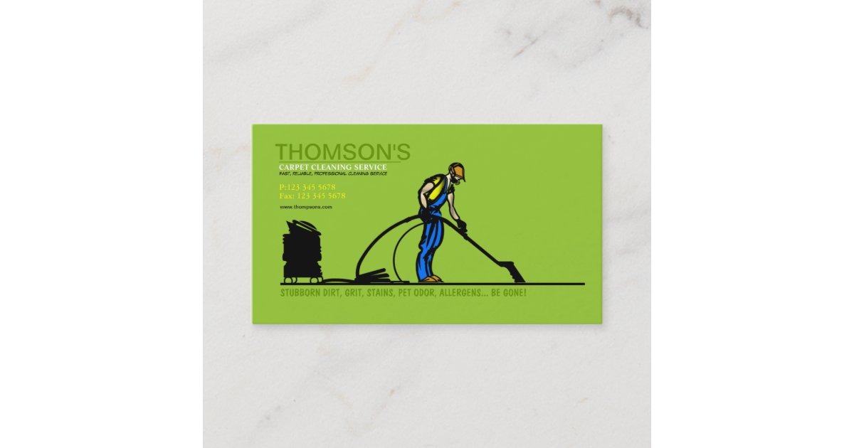 Carpet Cleaning Business Card Zazzle