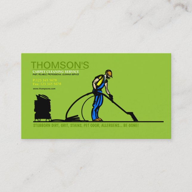 Carpet Cleaning Business Card (Front)