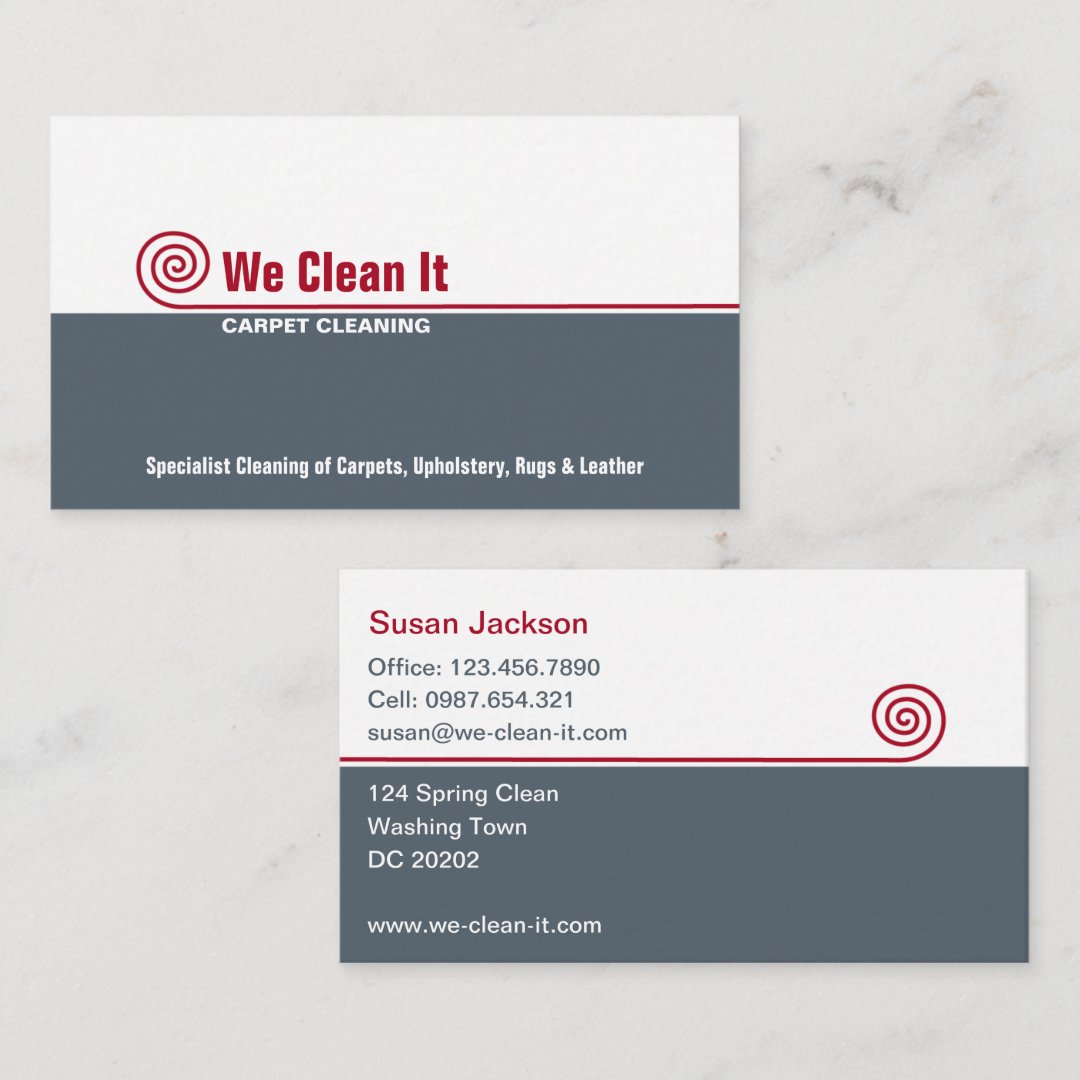 Carpet Cleaning Business Card Zazzle