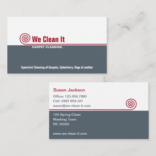 Customizable Carpet Cleaning Business Card