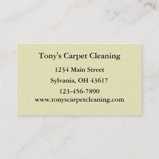 Carpet Cleaning Business Card Zazzle