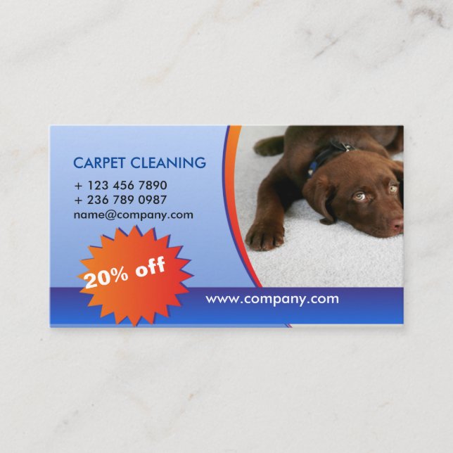 carpet cleaning company business card (Front)
