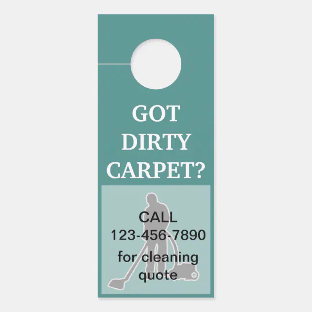 Carpet Cleaning Design Door Hanger Zazzle