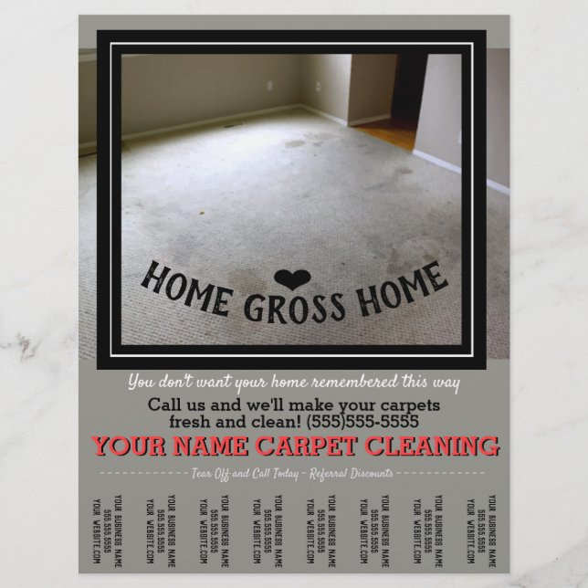 Carpet Cleaning Floor Customizable Advertising Flyer (Front)