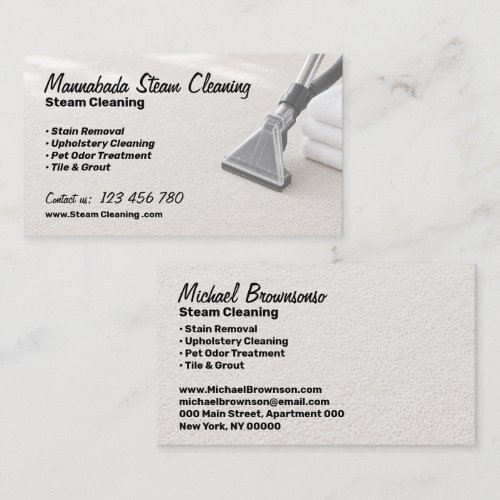 Carpet Cleaning Stain Removal Service Business Card