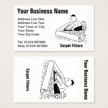Carpet Fitting Services Cartoon Business Card Carpet Fitting Services Cartoon Business Card