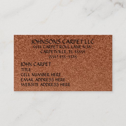 Customizable Carpet Installation Company Business Card