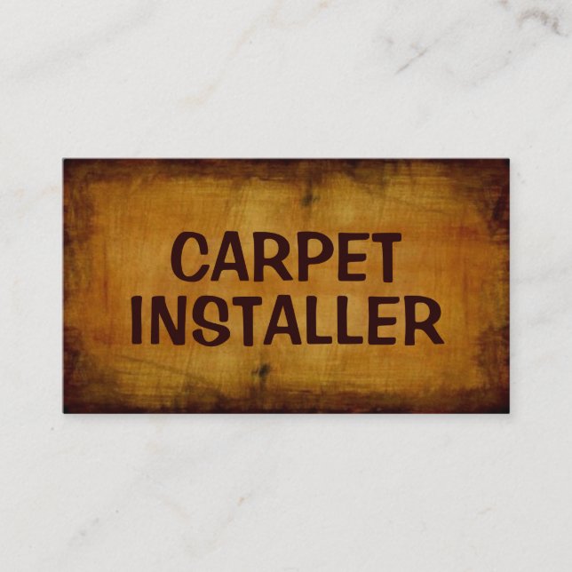 Carpet Installer Antique Business Card (Front)
