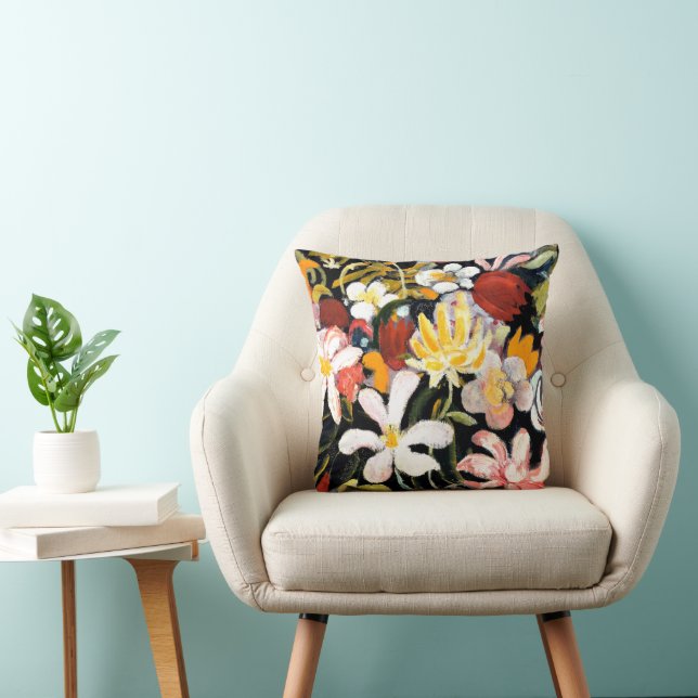 Carpet of Flowers Throw Pillow (Chair)